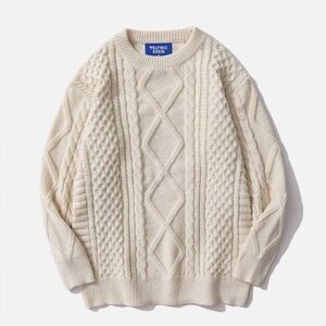 AELFRIC EDEN RETRO 90S CABLE KNIT SWEATER Size Large